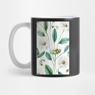 Floral Garden Botanical Print with Daisy Mug